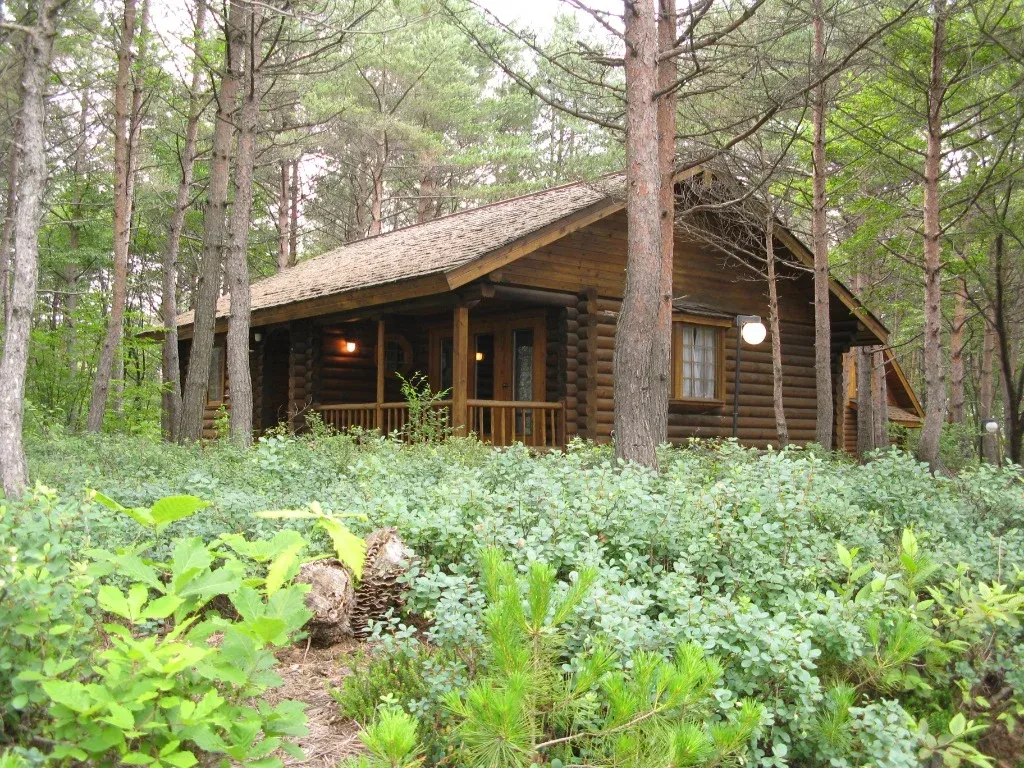 Log cottage exterior